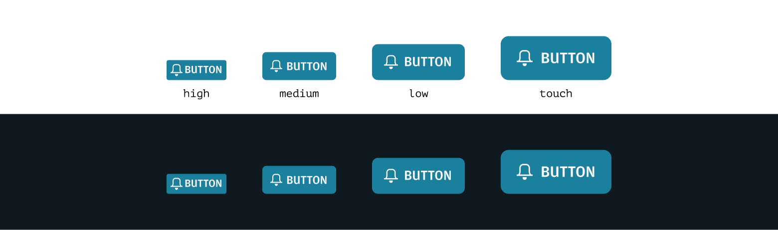 Styling options button mode and density example